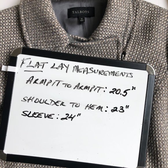 Talbots Julienne Asymmetrical Moto Front Zip Tweed Wool Blend Blazer Old Money - Picture 16 of 17